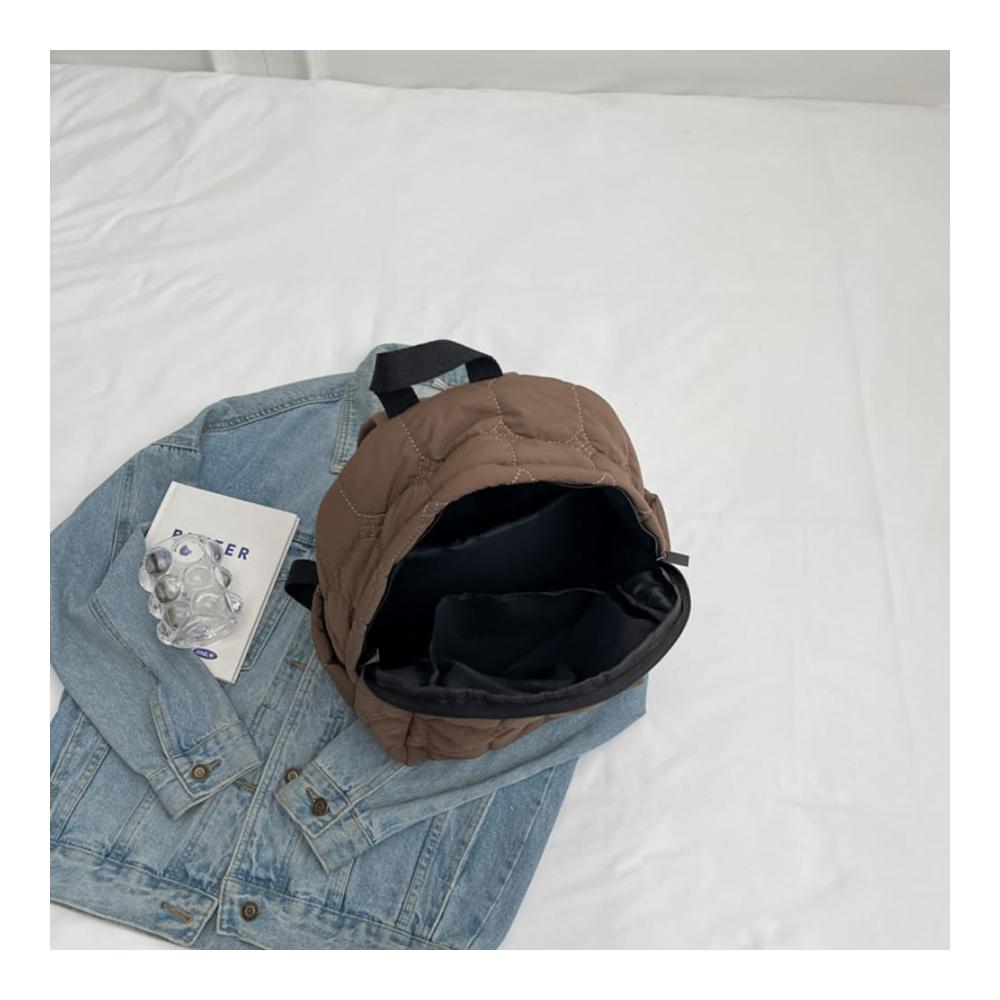 Gepolsterte Unisex-Rucksackhandtasche aus Baumwolle mit großem Fassungsvermögen Reißverschluss verstellbarem Riemen und lässigem Design für Damen und Herren
