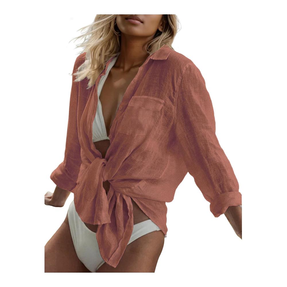 Elegante Pareos & Strandkleider Damen Strandkleid Bikini Cover Up Strandponcho Sommer Cardigan Bademode Strand Vertuschen Kurzarm Beach Shirt Blusen Urlaub - Perfekt für stilvolle Strandtage