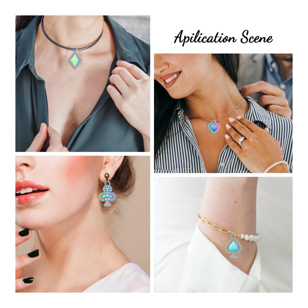 Entdecken Sie 16 Stücke Charms in 4 Stilen Poker-Anzug Regenbogen-Farbe Legierungs-Anhänger. Perfekt für personalisierte Schmuckherstellung