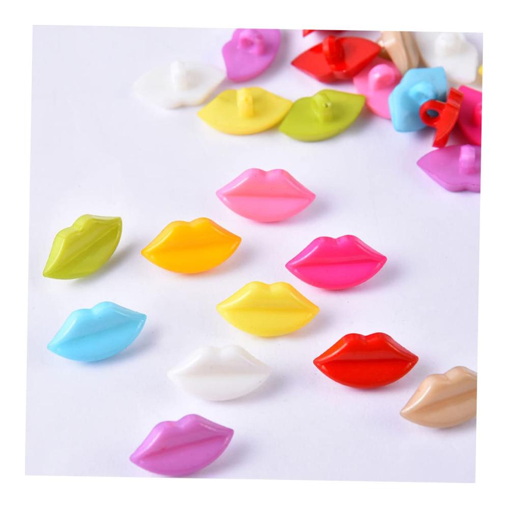Entdecken Sie die Vielfalt der Click-Buttons 100er Packung mit Sicherheitsaugen farbigen Lippenformen und mehr für DIY Nähen Scrapbooking und Schmuckgestaltung