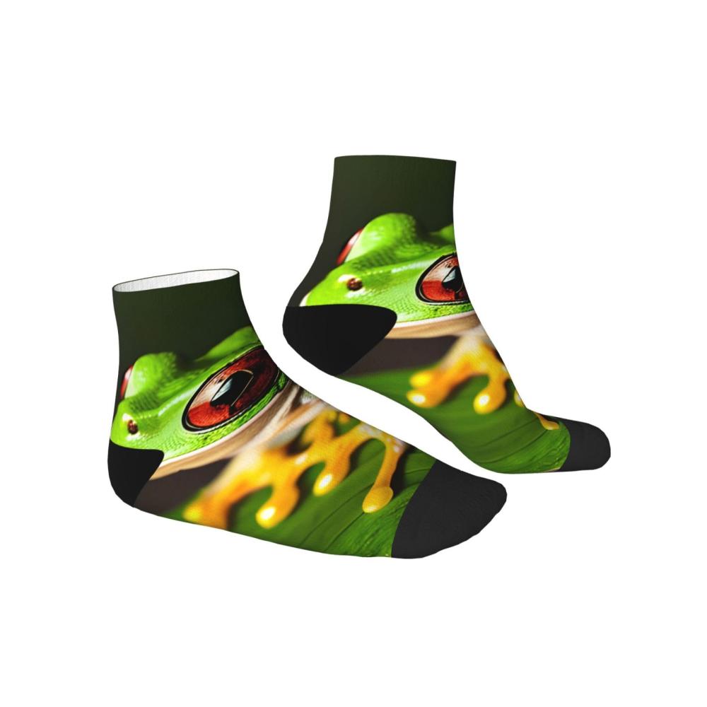 Knöchelsocken für Erwachsene Baumfrosch-Muster für Männer und Frauen | Bequeme Einheitsgröße | Stylische Socken für Damen und Herren