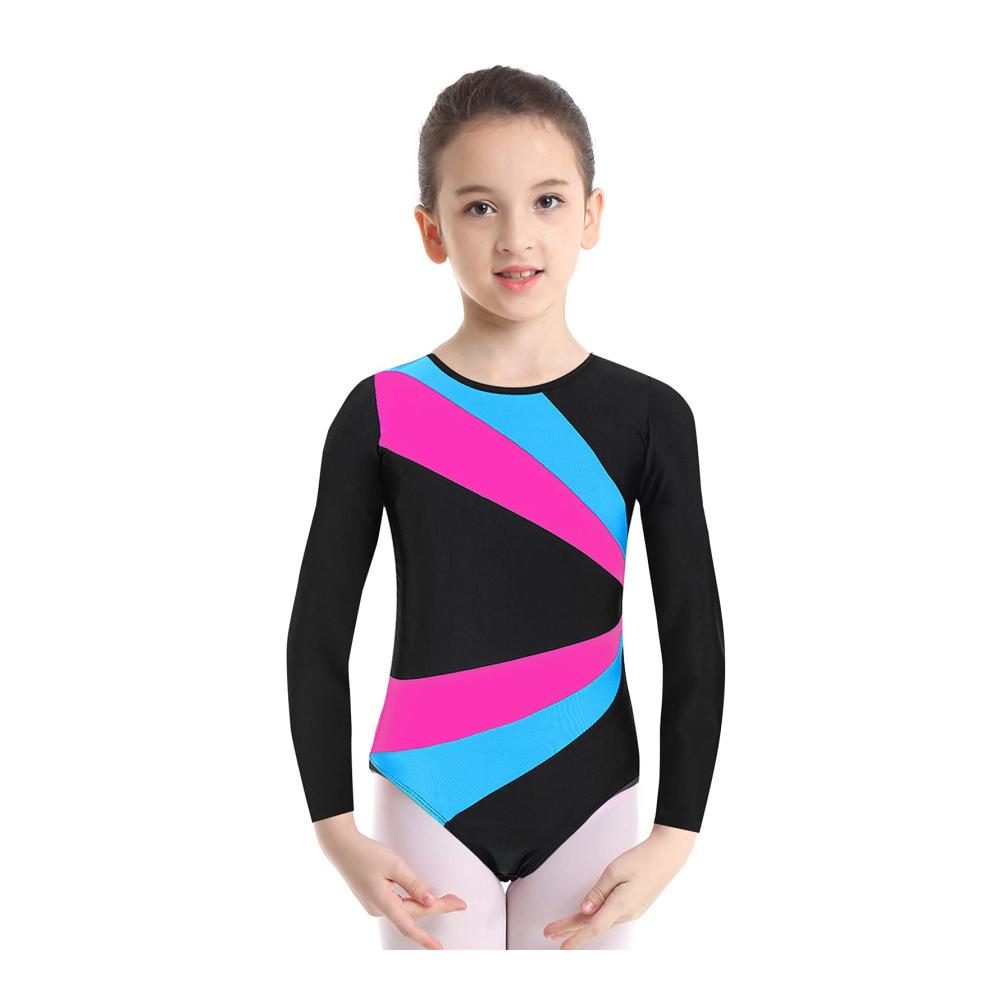 Happy Cherry Leotards für Mädchen Glänzender Langarm-Gymnastikanzug & Ballettbody für Ballerina Tanz & Klassischer Stil Größe 3-16 Jahre