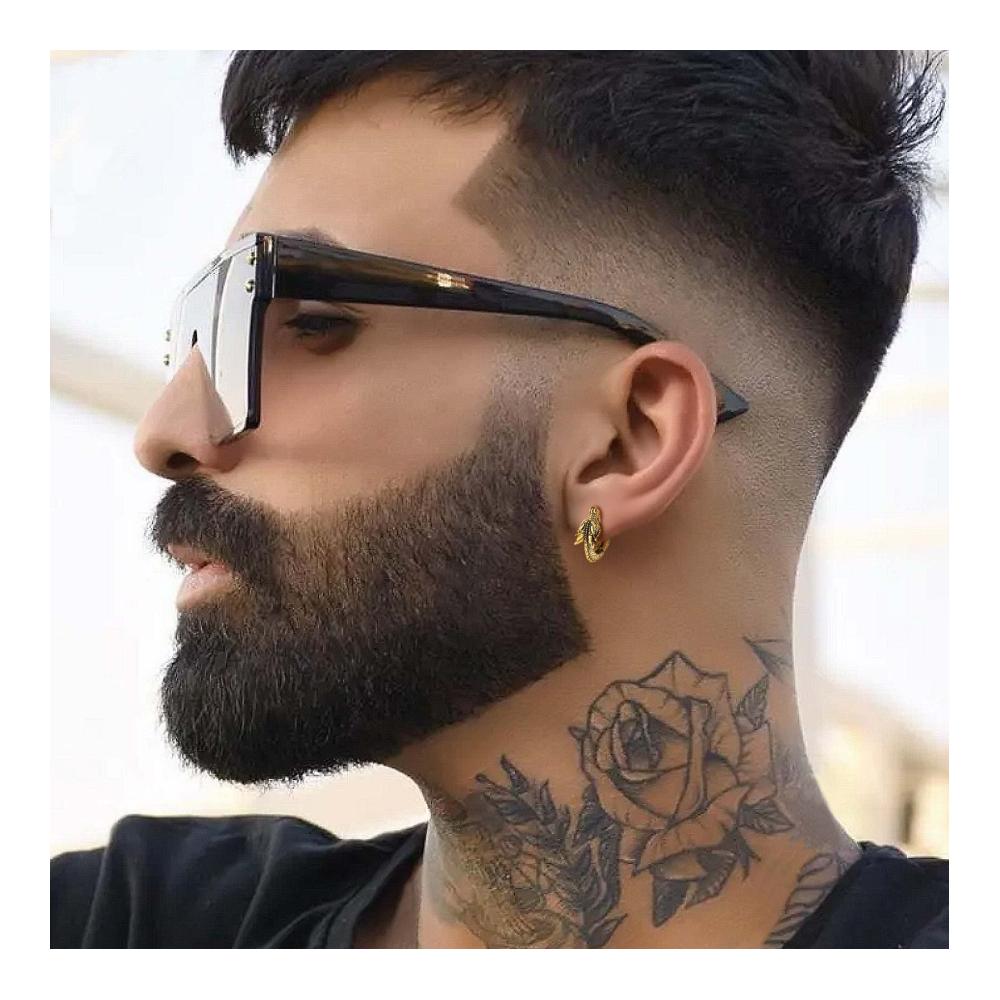 Exklusive Herren Ohrringe Edelstahl & 18k vergoldet Totenkopf Totenschädel Ohrstecker - Einzigartiger Schmuck für Gotik & Punk Liebhaber - Jetzt sichern