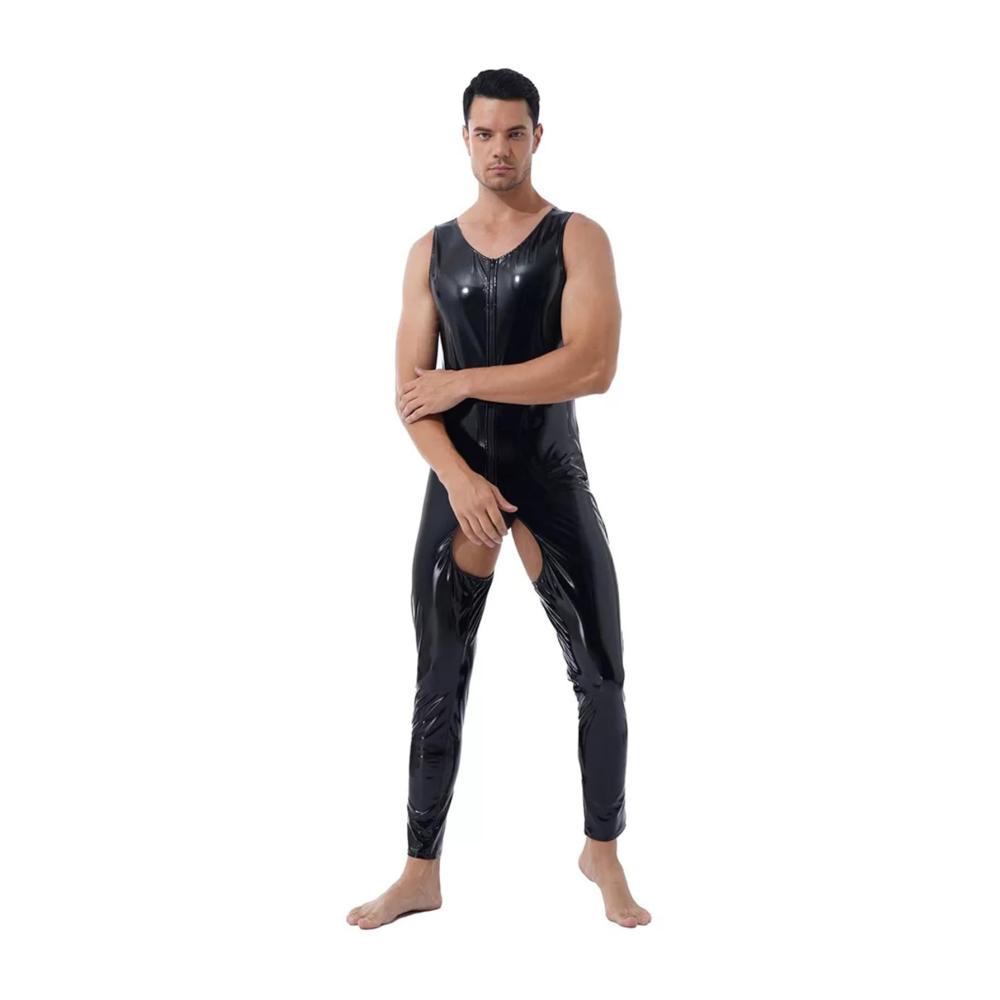 Entdecke den ultimativen Style Männer Overalls - Glänzend Enganliegend & Unwiderstehlich! Perfekt für Nachtclubs Bühnen & mehr