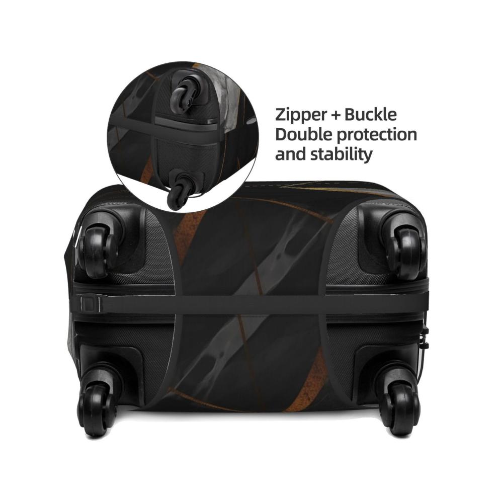 Luxuriöse Reisegepäckabdeckung Elastisch Schwarzer Marmor-Look für modischen Koffer-Schutz. Passend für 457-813 cm Gepäck Schwarz XL Koffer. Gönnen Sie Ihrem Gepäck stilvollen Schutz