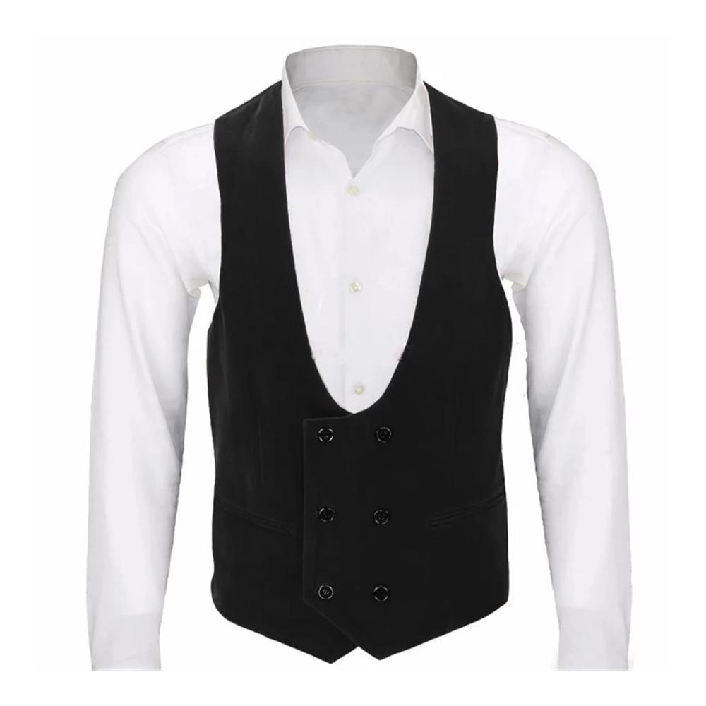 Exklusive Hochzeitsweste für Herren Maßgeschneiderter Zweireiher V-Ausschnitt Slim Fit. Perfekte Ergänzung für formelle Anlässe und stilvolle Auftritte