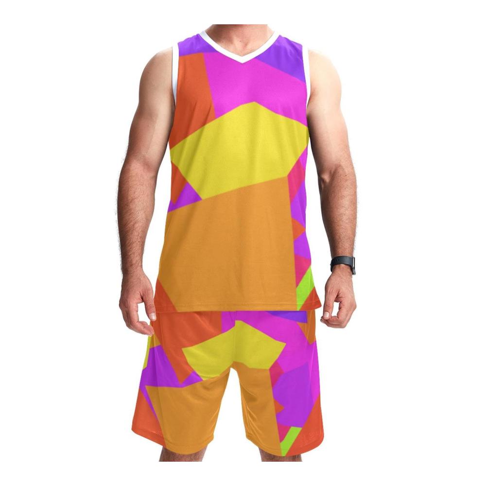 Hochwertige Spieltrikots Herren Basketballanzug mit Taschen Teamuniform für Männer & Frauen Sportbekleidung in abstraktem geometrischem Design bis Größe 5XL