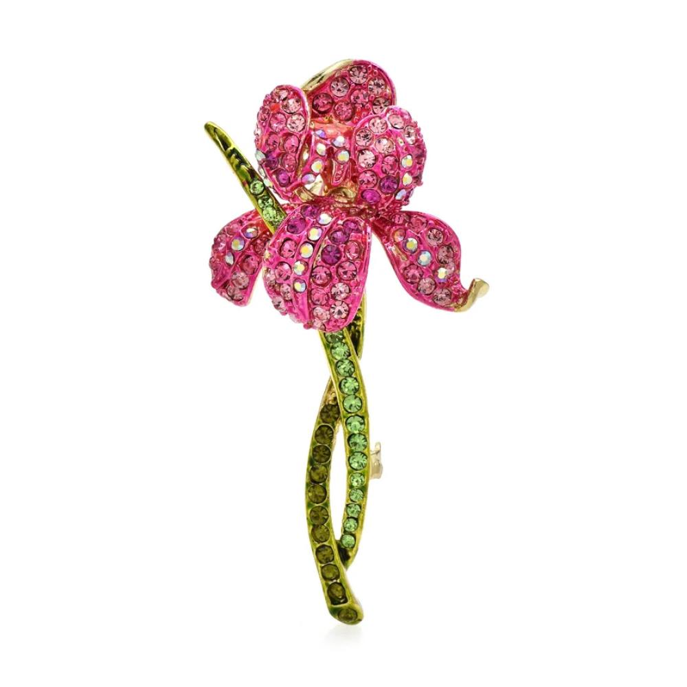 Damen-Broschen und -Anstecknadeln Zarte passende Strass-Orchideen und Schönheitsblumen elegante Schmuckstücke für Damen Geburtstage Hochzeiten und Geschenke für Mutter und Frau