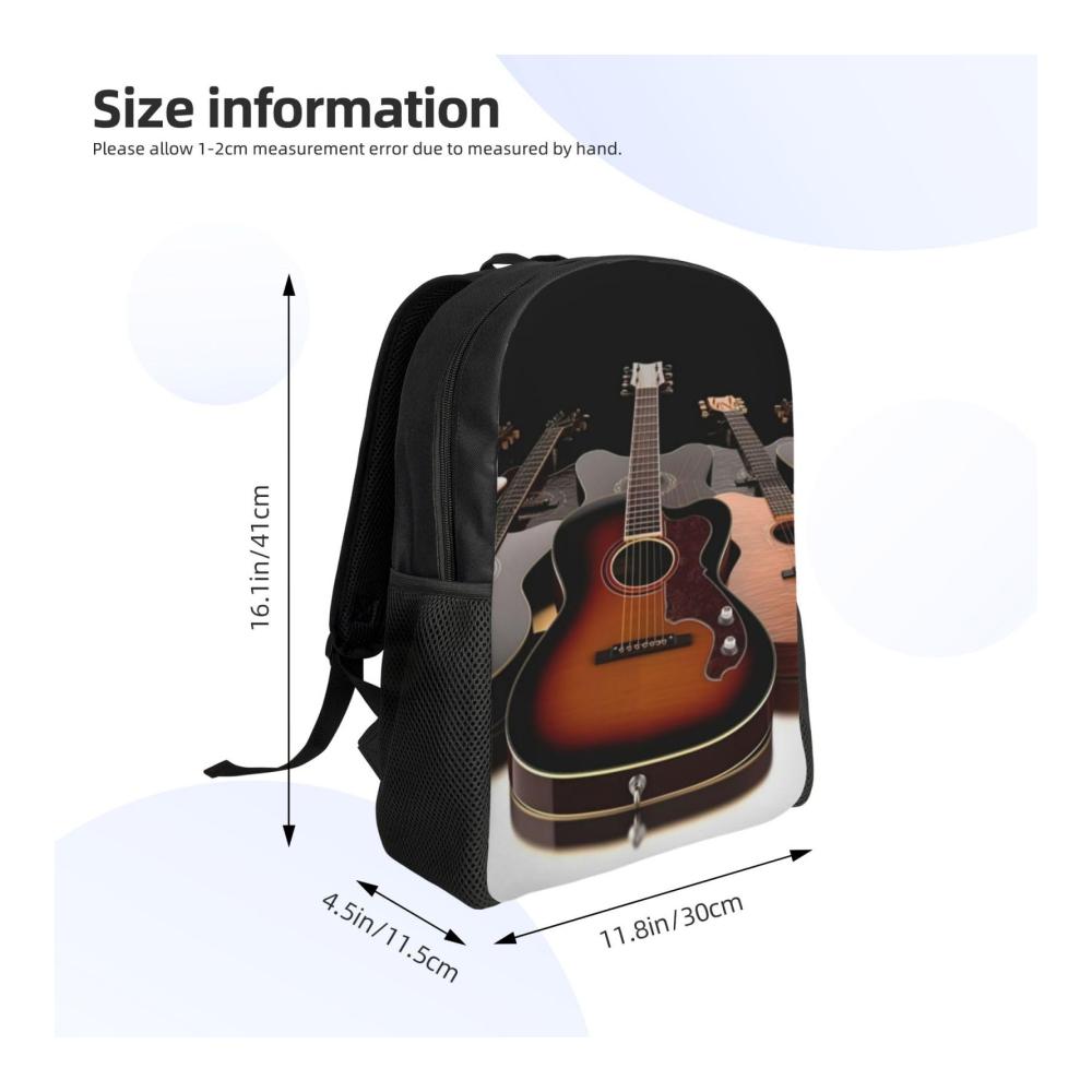 Entdecke den perfekten Begleiter für deine Abenteuer! Leichter Tagesrucksack mit Gitarren-Print - ideal für Schule Wandern Reisen & Camping. Unisex und stylisch