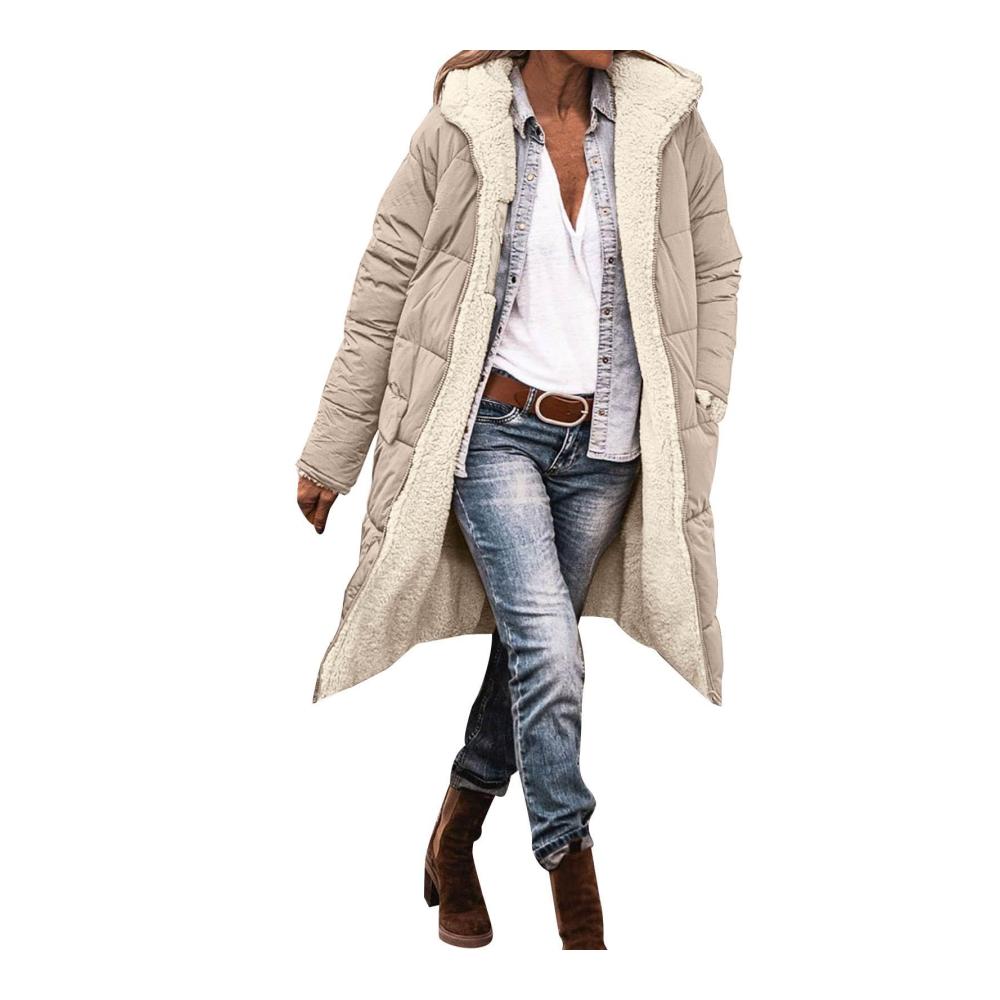 Exquisite Damen Winterjacke Warm gefüttert vielseitig & stylisch. Perfekte Kombination aus Wendejacke Sherpa Fleece & Pufferjacke mit Kapuze. Entdecken Sie jetzt