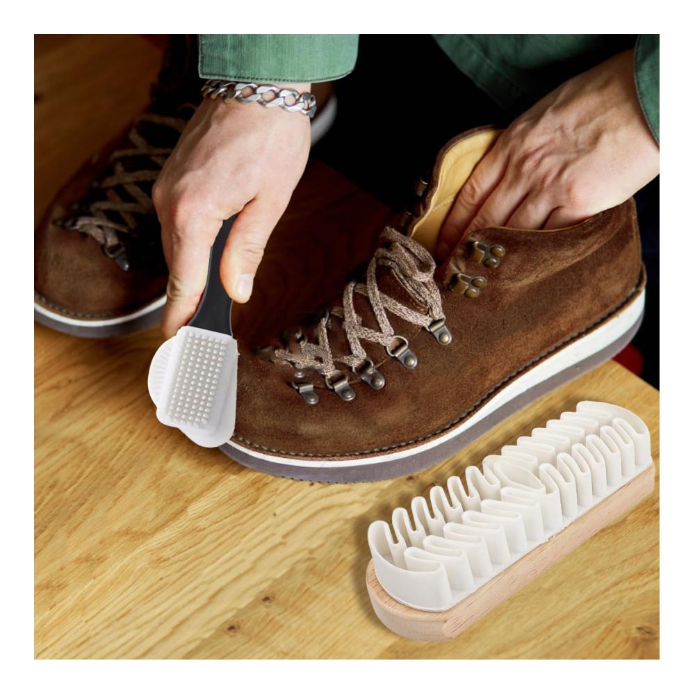 Hochwertige Schuhbürsten-Set 3 Stück für Wildleder Rauleder Nubuk & Veloursleder | Perfekte Pflege mit Radiergummi Kreppbürste & mehr | Schuhbürste für langanhaltende Schönheit Ihrer Schuhe