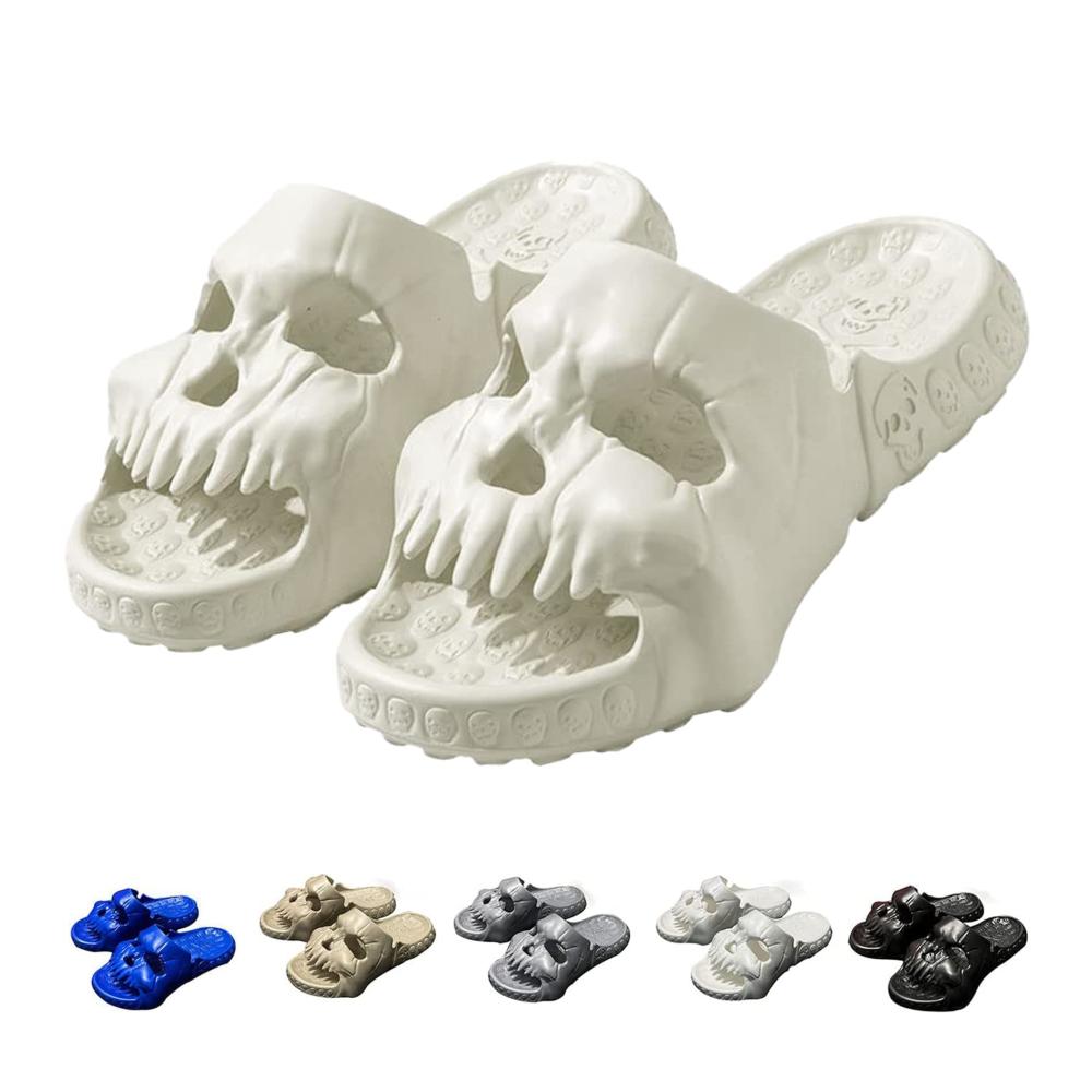 Gemütliche Hausschuhe mit rutschfester Sohle und coolem Skull-Design für Damen und Herren – Perfekt für den Sommer 2024