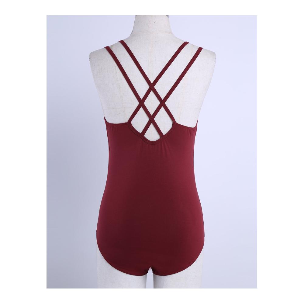 Leotards Damen Sport Body Ballett Trikot Gymnastik Anzug Lycra Turnanzüge Tanktops mit Überkreuzt Trägern für Tanz Fitness Ballett Yoga