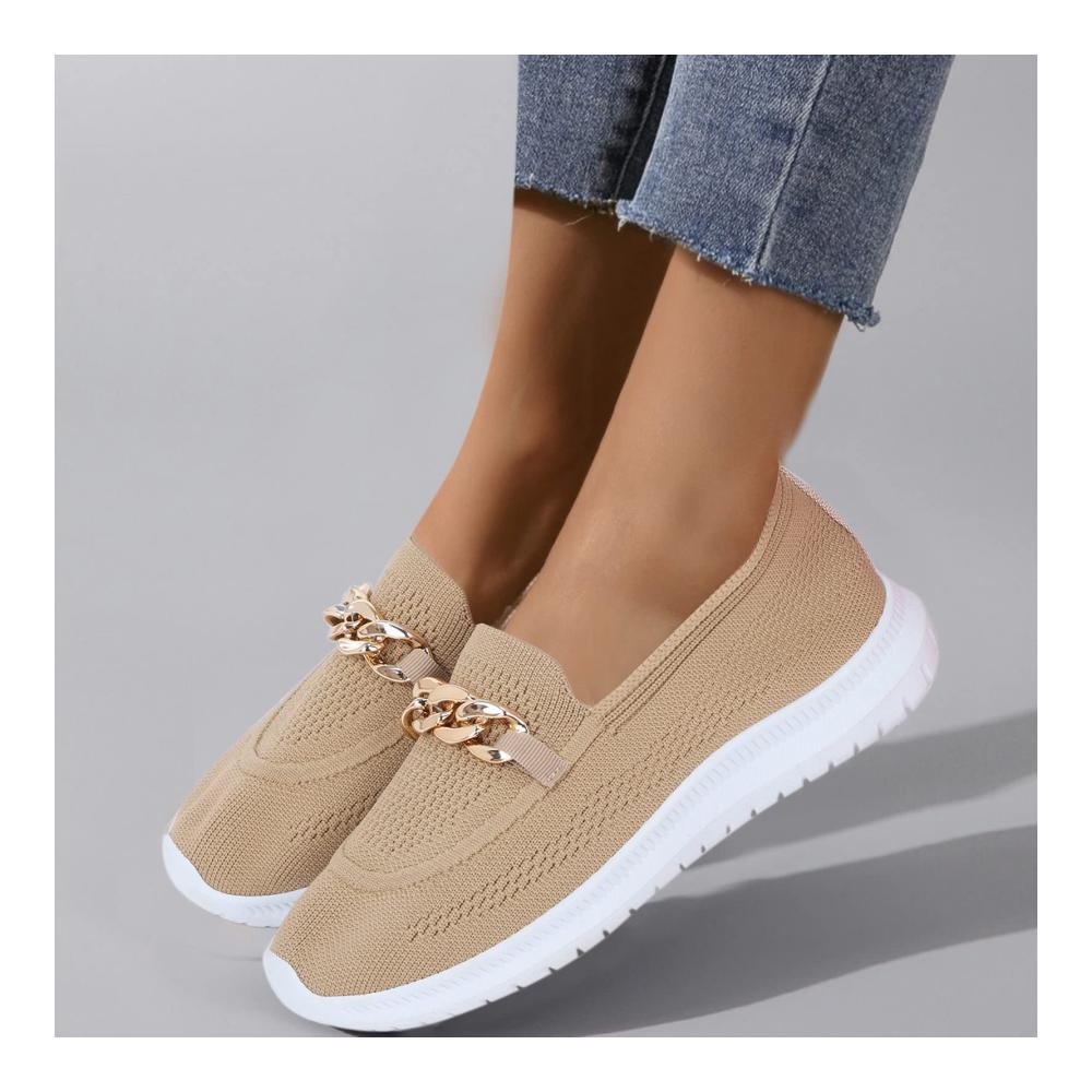 Entdecke die ultimativen Straßenlaufschuhe Damen Sneaker Slip On Sportschuhe mit Kette. Leichte atmungsaktive Schlupfschuhe für Komfort und Stil. Ideal für Freizeit Outdoor und Walking