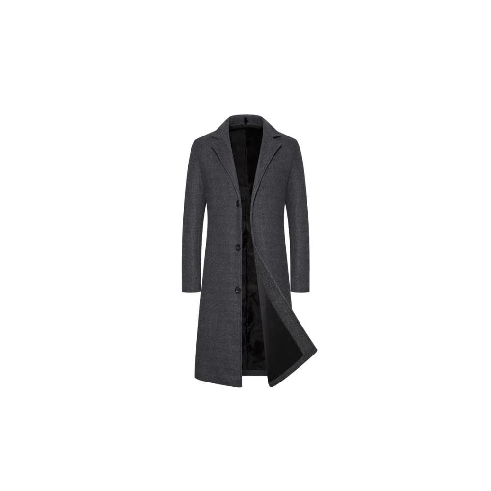 Stilvoller Herren Trenchcoat aus Wollmischung Perfekter Wintermantel mit Kerbkragen für Eleganz und Schutz gegen Wind. Jetzt erhältlich
