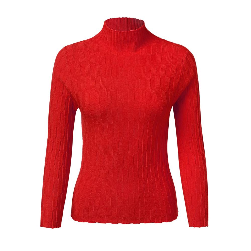 Damen Pullover mit Rollkragen Langarm Slim Fit Komfortabel Strick Basic Rolli Einfarbig Hoher Kragen T-Shirt für Herbst Winter 2023