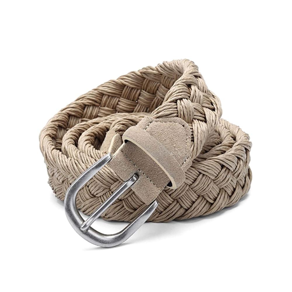 Erleben Sie handgefertigte Qualität Wildleder geflochtener Gürtel mit Wachsseil ohne Löcher. Einzigartiges Baumwollgewebe 3-4cm Breite. Perfekte Ergänzung für Ihren Look