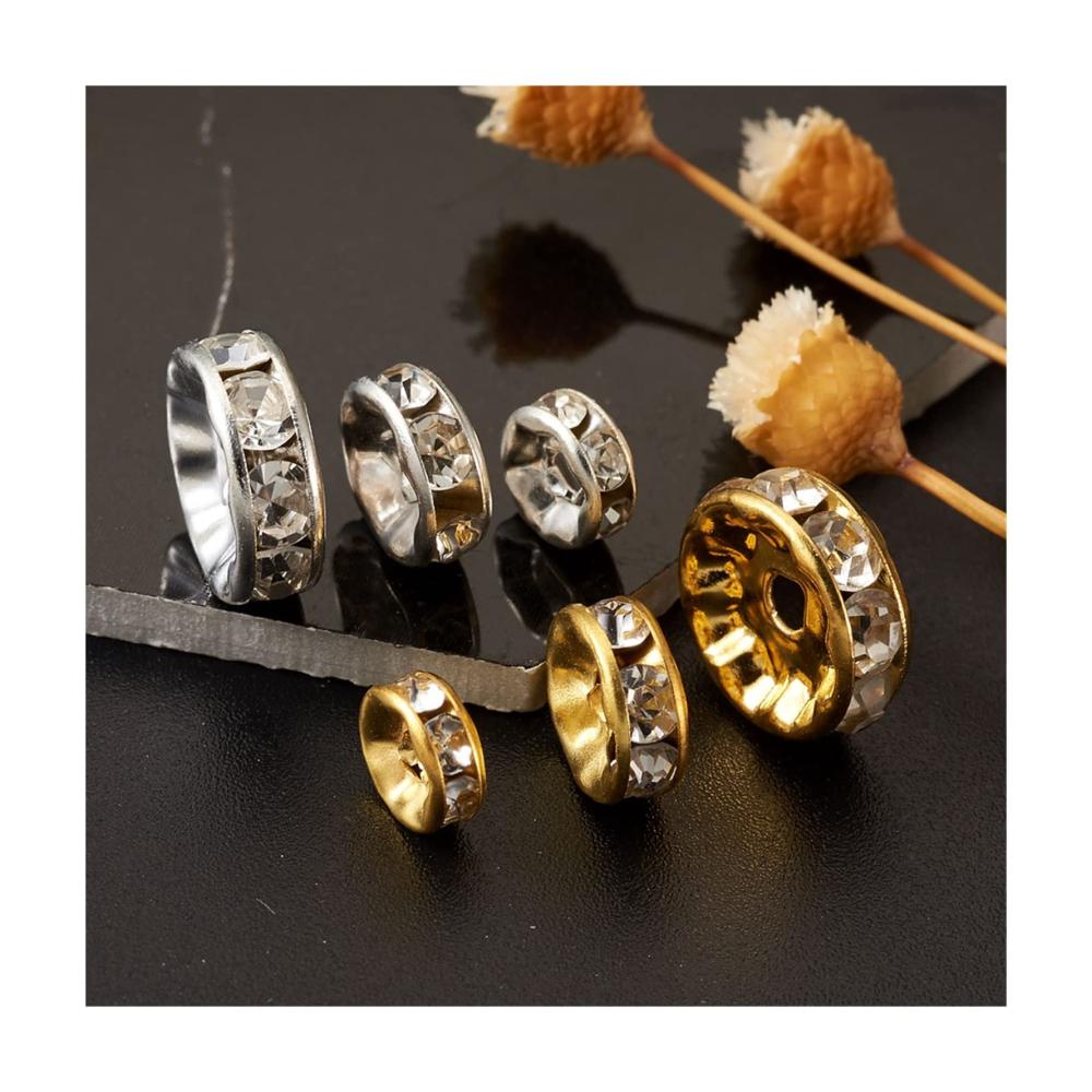 Entdecke die Schönheit der Natur 600 Stück Edelstein-Spacer-Perlen für DIY Schmuck. Brillante Klarheit und Vielfalt in 2 Farben. Hol sie dir jetzt