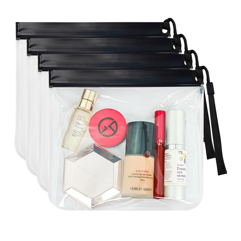 Perfekte Ordnung auf Reisen Hengxinc Kofferorganizer Set - 4 Stück für Flüssigkeiten handliches Handgepäck-Format hermetisch versiegelt und transparent für stressfreies Fliegen