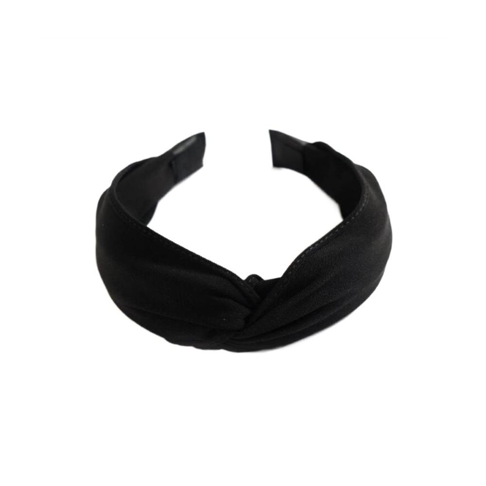 Großhandel Sport-Stirnbänder Stylische Classic Solid Haarbänder - Turban Knoten Cross - Jetzt in Schwarz (1 Größe) bestellen