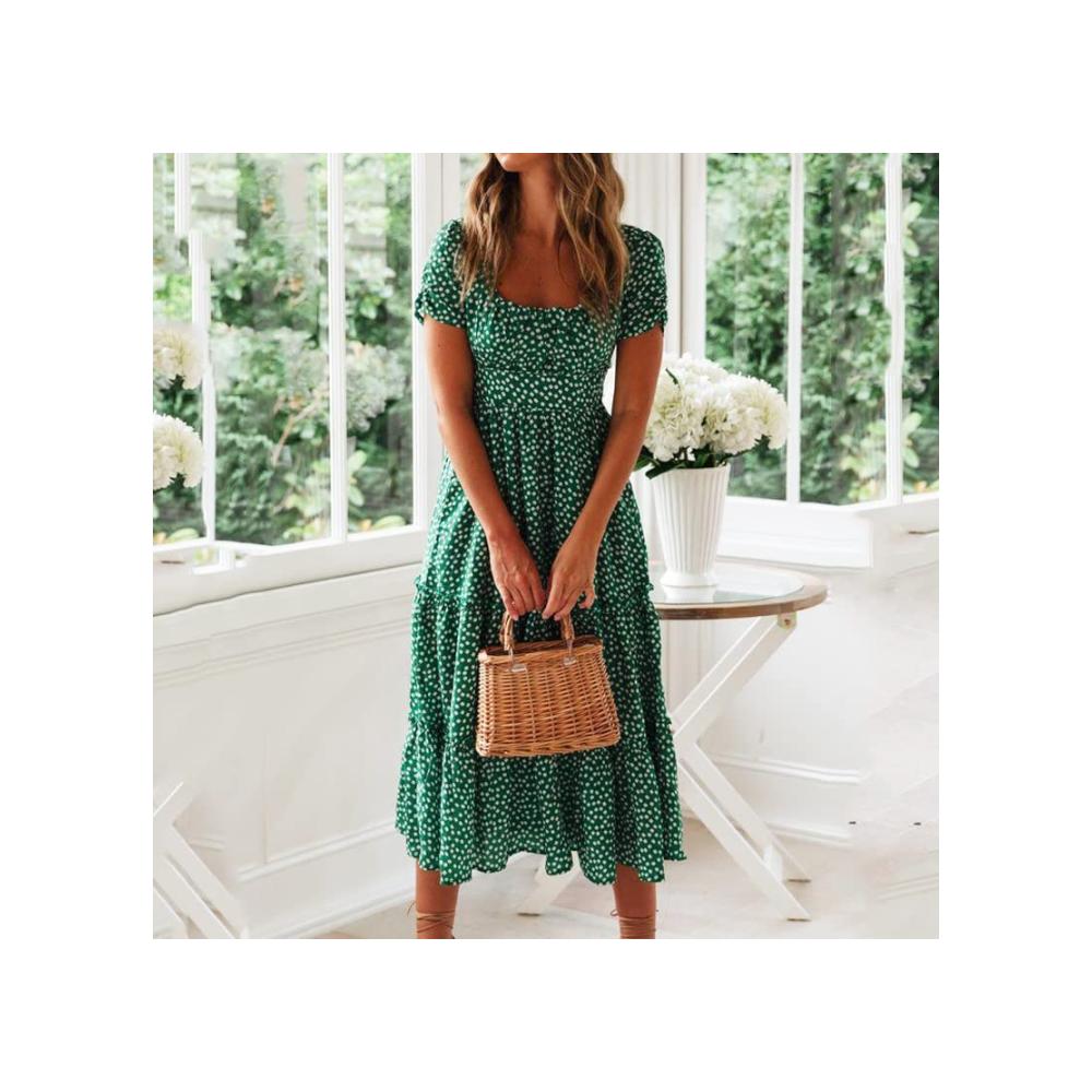 Entzückende Vintage-Druck Röcke Zeitlos elegant und verspielt! Holen Sie sich den perfekten Look für jeden Anlass. (Farbe Grün Größe S