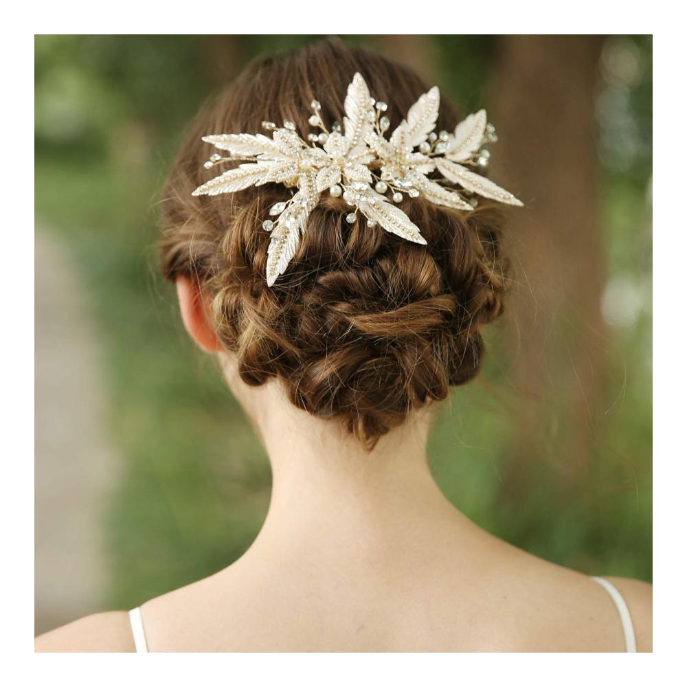 Elegante Haarkämme für die perfekte Hochzeitsfrisur - Kristall Strass & Simulierte Perlen - Damen Brautschmuck