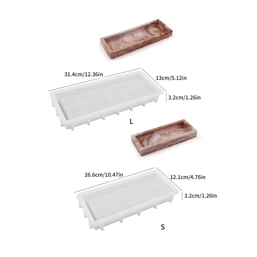 Erleben Sie Luxus mit unseren exquisiten Schmuck-Sets Rechteckige Tablett-Formen für dekorative Schmuckhalter aus hochwertigem Silikon und Epoxidharz Gießformen