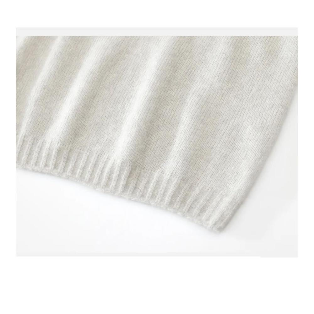 Damen O-Ausschnitt Strickpullover Kurzarm Leichter Pullover Lockerer Kurzpullover für Frauen