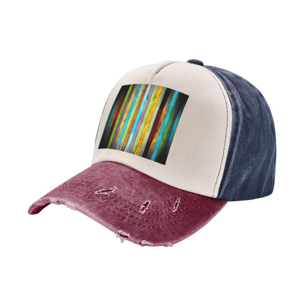 Bunte Holzbretter Unisex Baseball Cap Trendige und funktionale Baumwoll-Denim-Outdoor-Sportmütze für Sport und Freizeit