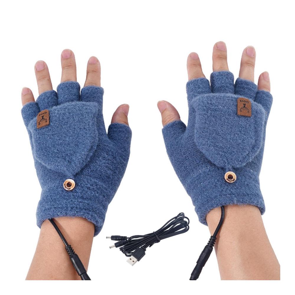 Beheizte Halbfinger-Laptophandschuhe / -fäustlinge aus Kaschmir für den Winter atmungsaktive Laptop-Fäustlinge mit halben Fingern & volle Winterhandschuhe
