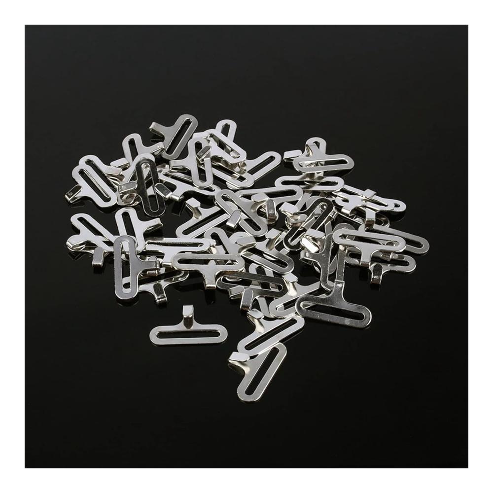 Einzigartige Fliegenhardware Verstellbare Schleife Hakenverschluss - 50 Sets Metall Überzug Clip für stilvolle Krawattenriemen