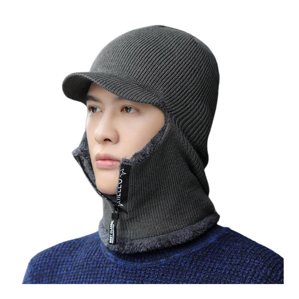 Stylisches Winter-Set Strickmütze Schal & Handschuhe für Damen und Herren - Beanie mit Reißverschluss und Ohrenklappen - Fleece-Futter für Wärme - Winddicht und Thermomaterial für Skifahren