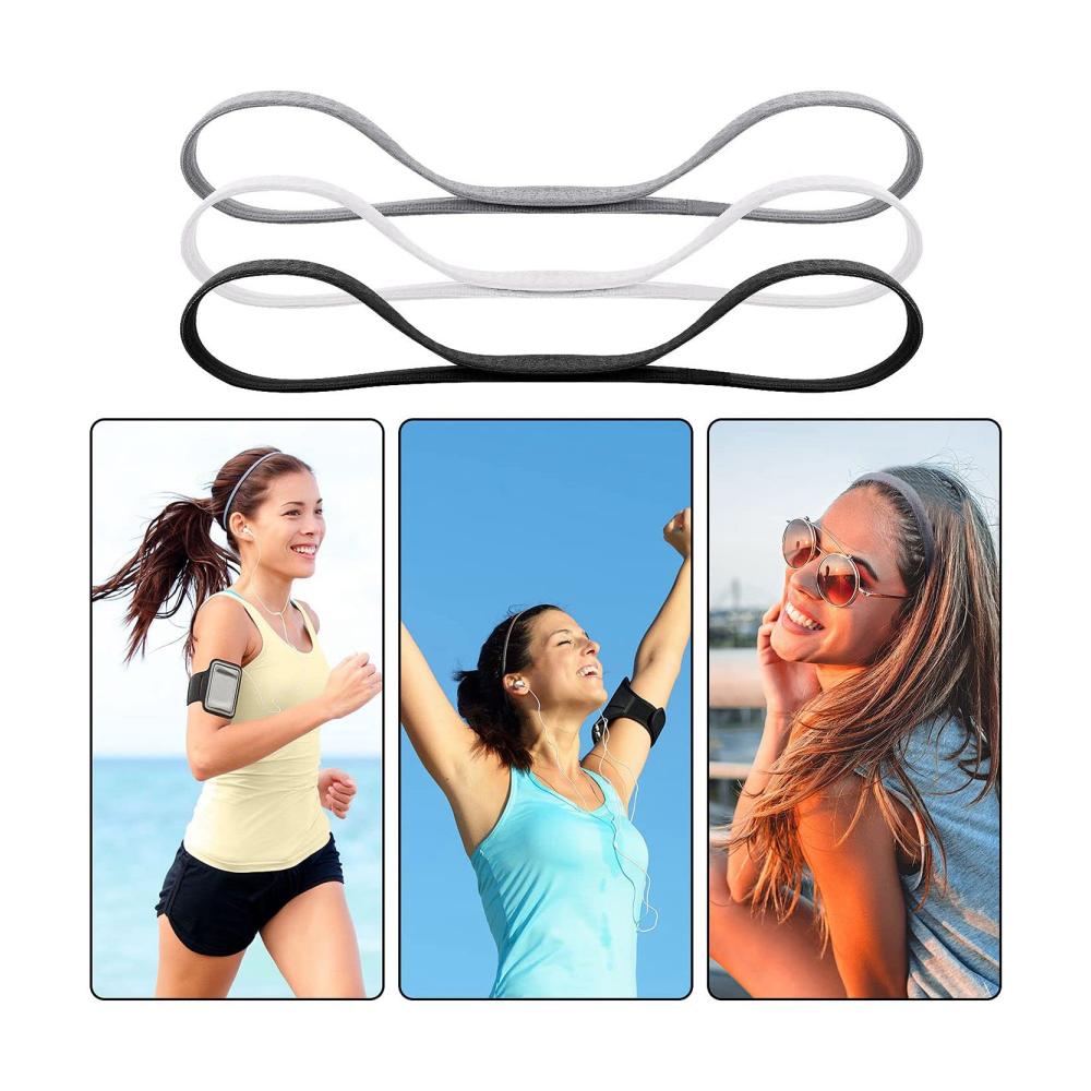 Set aus 20 Sport-Stirnbändern Elastische Haarbänder in Schwarz Grau & Weiß - Perfekt für aktive Sportler und Fitness-Enthusiasten