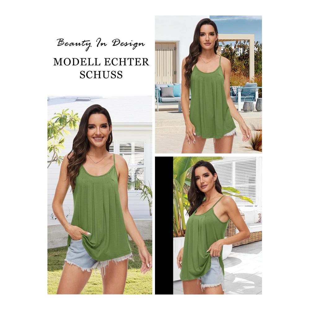 Stilvoll und bequem Damen Tanktops für den Sommer in allen Größen lässig plissiert und fließend geschnitten ein Must-have für jeden Kleiderschrank