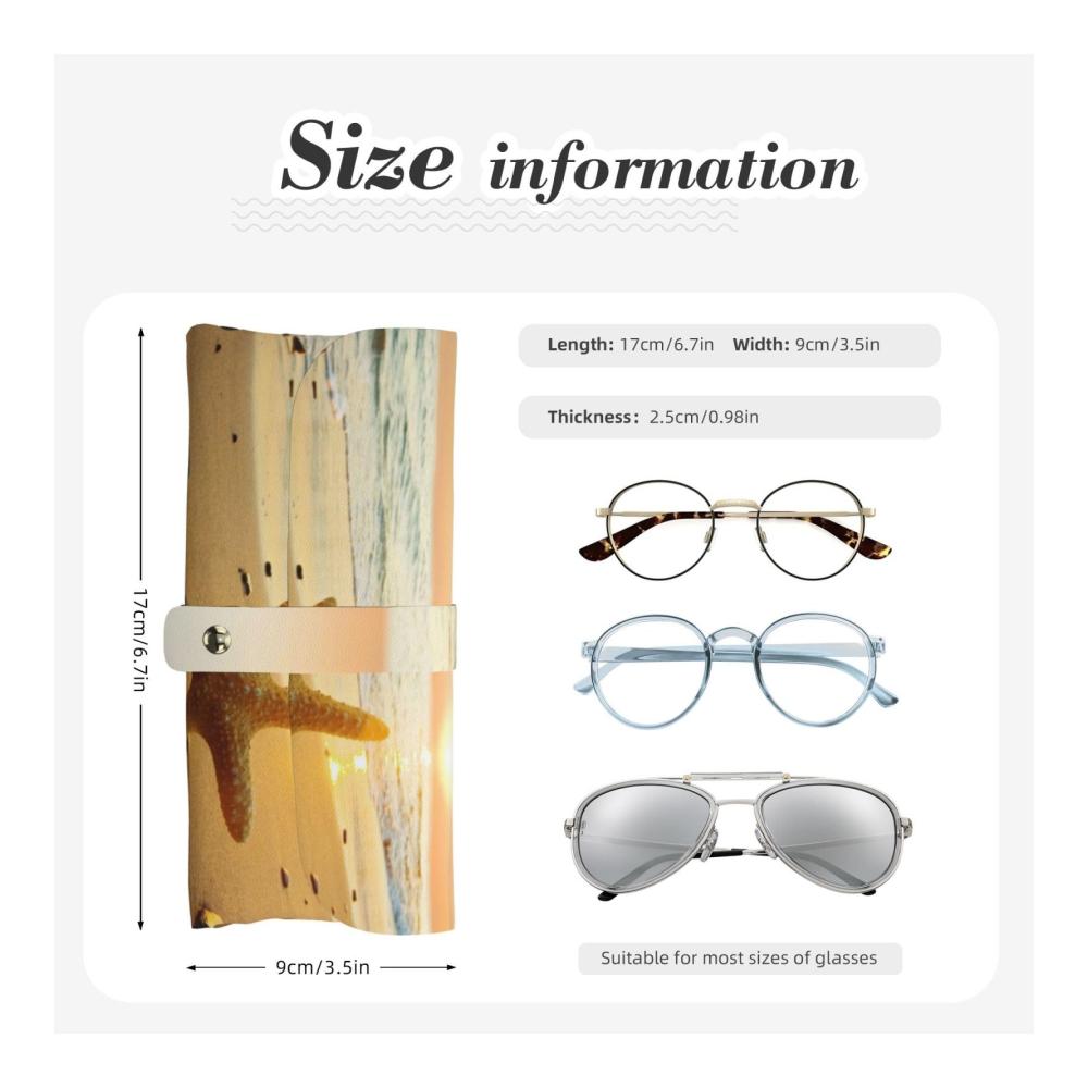 Modisches und weiches Sonnenbrillenetui aus PU-Leder mit Seesternmuster – perfekter Schutz mit Stil