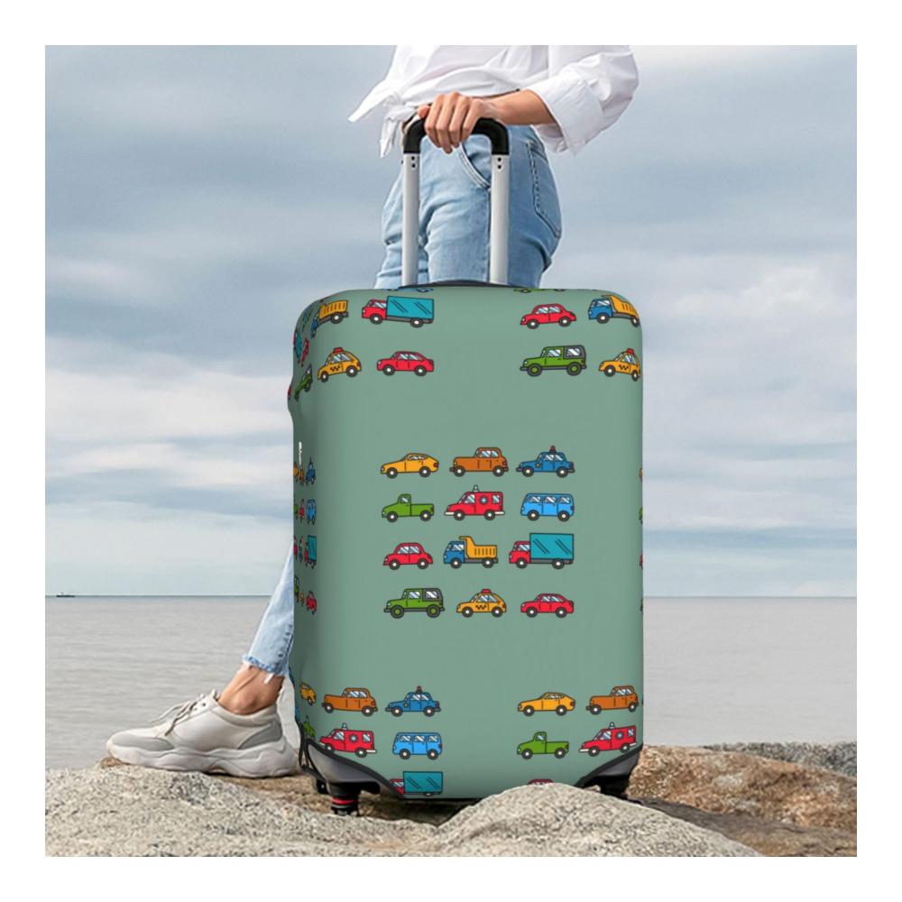 Schützen Sie Ihren Koffer mit Stil! Cartoon-Auto-Motiv waschbar und passend für 457-813 cm Gepäck. Modischer Schutz für Reisekoffer in Schwarz Medium. Jetzt sichern