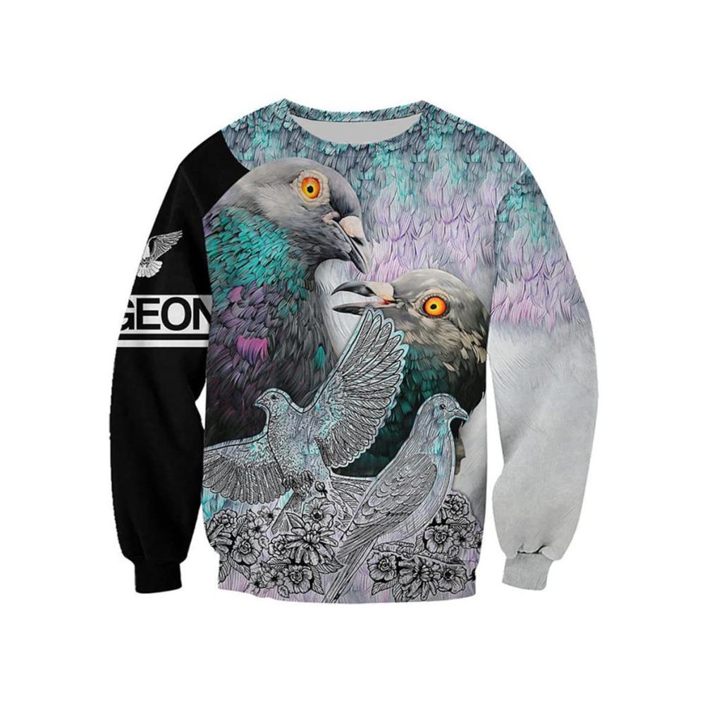 3D Tiermotiv Taube Kapuzenpullover für Herren & Damen - Bequemer Sweatshirt Hoodie mit Reißverschluss für Herbst & Winter