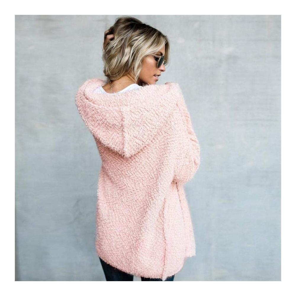 Stilvoller Blazer für Damen Elegante Langarm Strickjacke mit Kapuze und kuscheligem Mantel - Perfekte Casual Tops für jeden Anlass