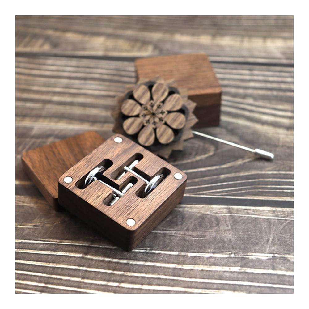 Exklusive Manschettenknöpfe Box aus Massivholz Edle Aufbewahrung für Ihre Sammlung. Perfektes Geschenk für Hochzeit & Trauzeugen