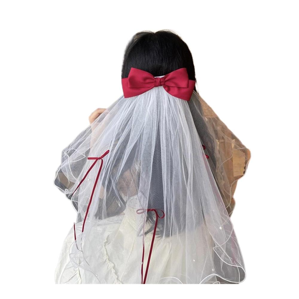 Gothic Schwarzer Hochzeits-Doppelschleier Kopftücher für Braut und Bachelorette Party