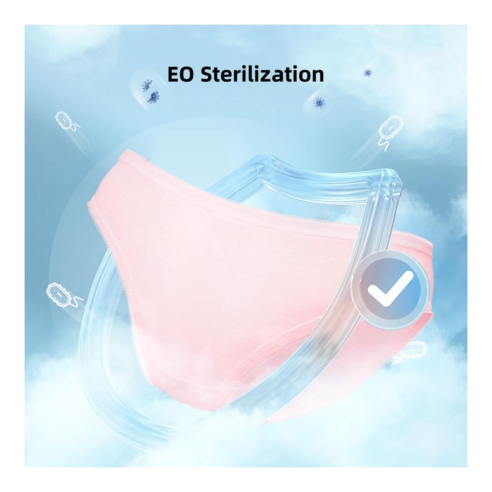 Ultimativer Komfort für Damen 100% Baumwollunterhosen für Reisen Mutterschaft Menstruation & Notfälle – bunt individuell verpackt für Krankenhausaufenthalte & den Spa im Hotel