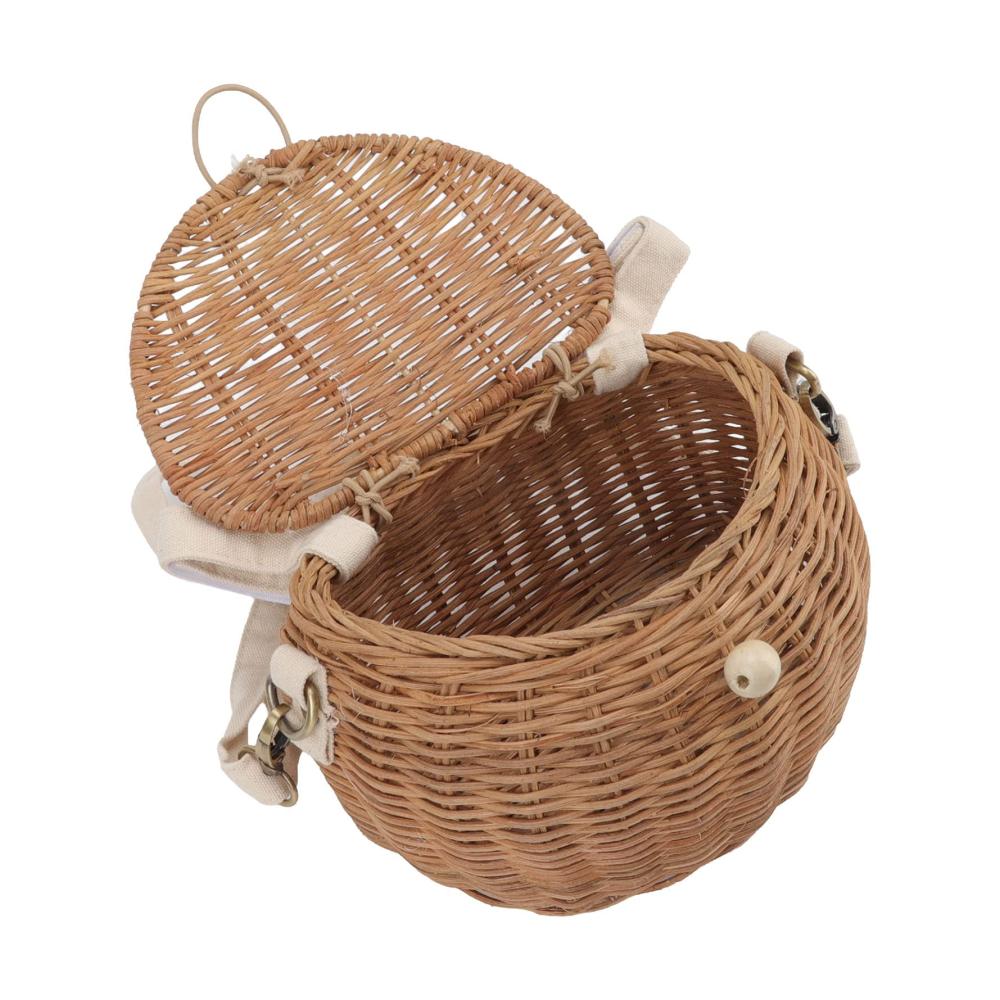 Authentische Vintage-Schultertasche Handgewebte Rattan-Tasche für Damen. Perfekt für Camping Fotografie und stilvolles Reisen. Jetzt zugreifen und den Sommer mit Stil genießen