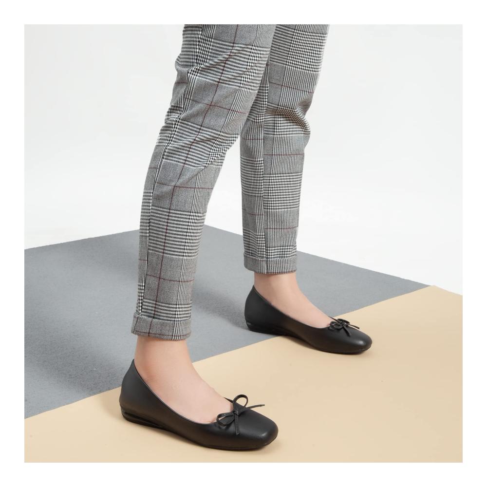 Elegante Damen Ballerinas | Geschlossene Flache Schuhe mit Schleife | Klassische Ballerinas für Damen | Hochwertiges Material | Bequemer Tragekomfort