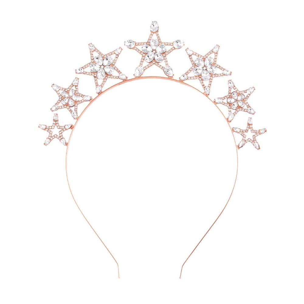 Glamouröser Stern-Haarreif mit funkelnden Strasssteinen – Ideal für Braut & Party Kristall-Stirnbänder als Foto-Requisiten