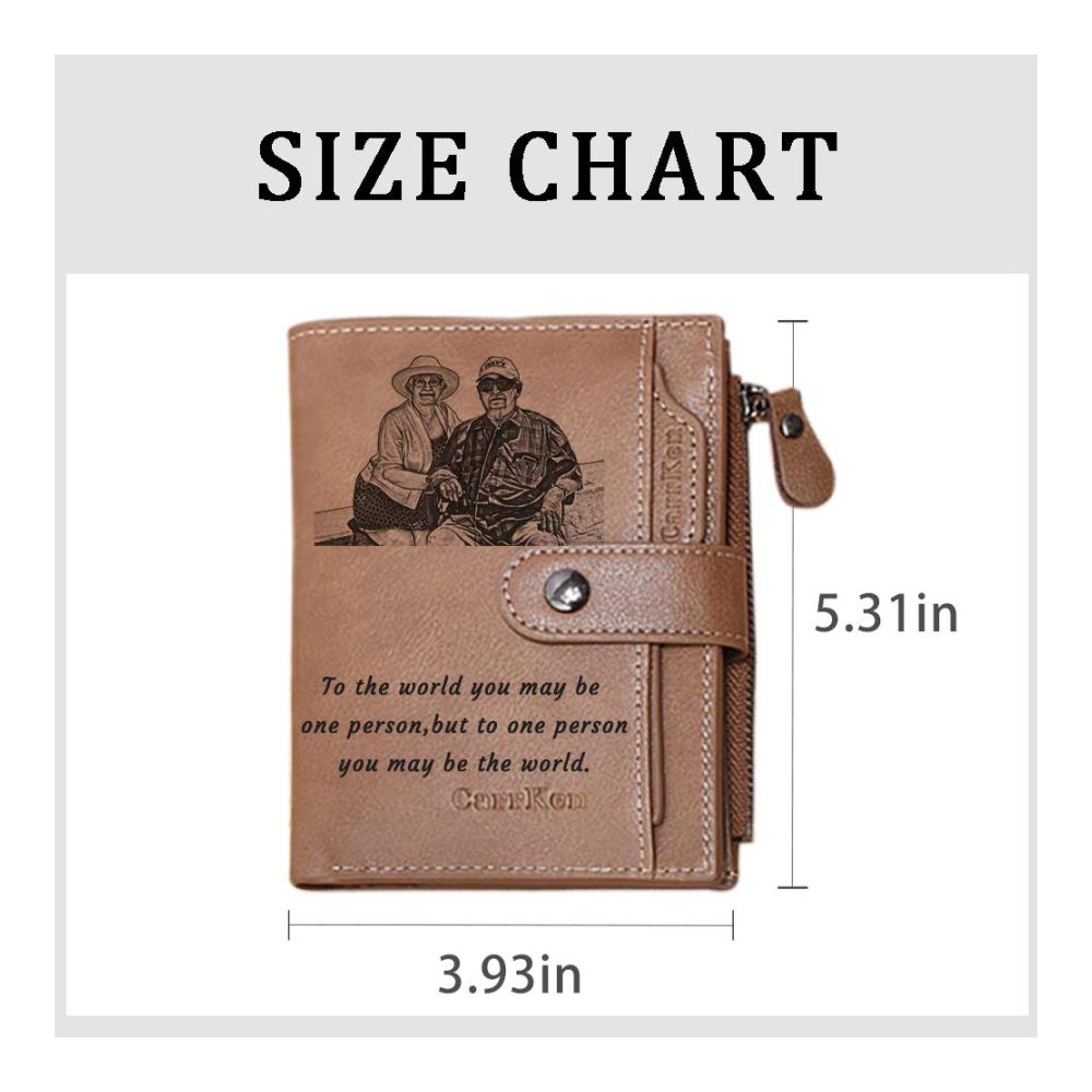 Entdecken Sie einzigartige Geldbörsen Personalisierte Foto-Brieftasche für Männer - Unvergessliche Geschenke für Ehemann Vater & Sohn! Jetzt in Braun