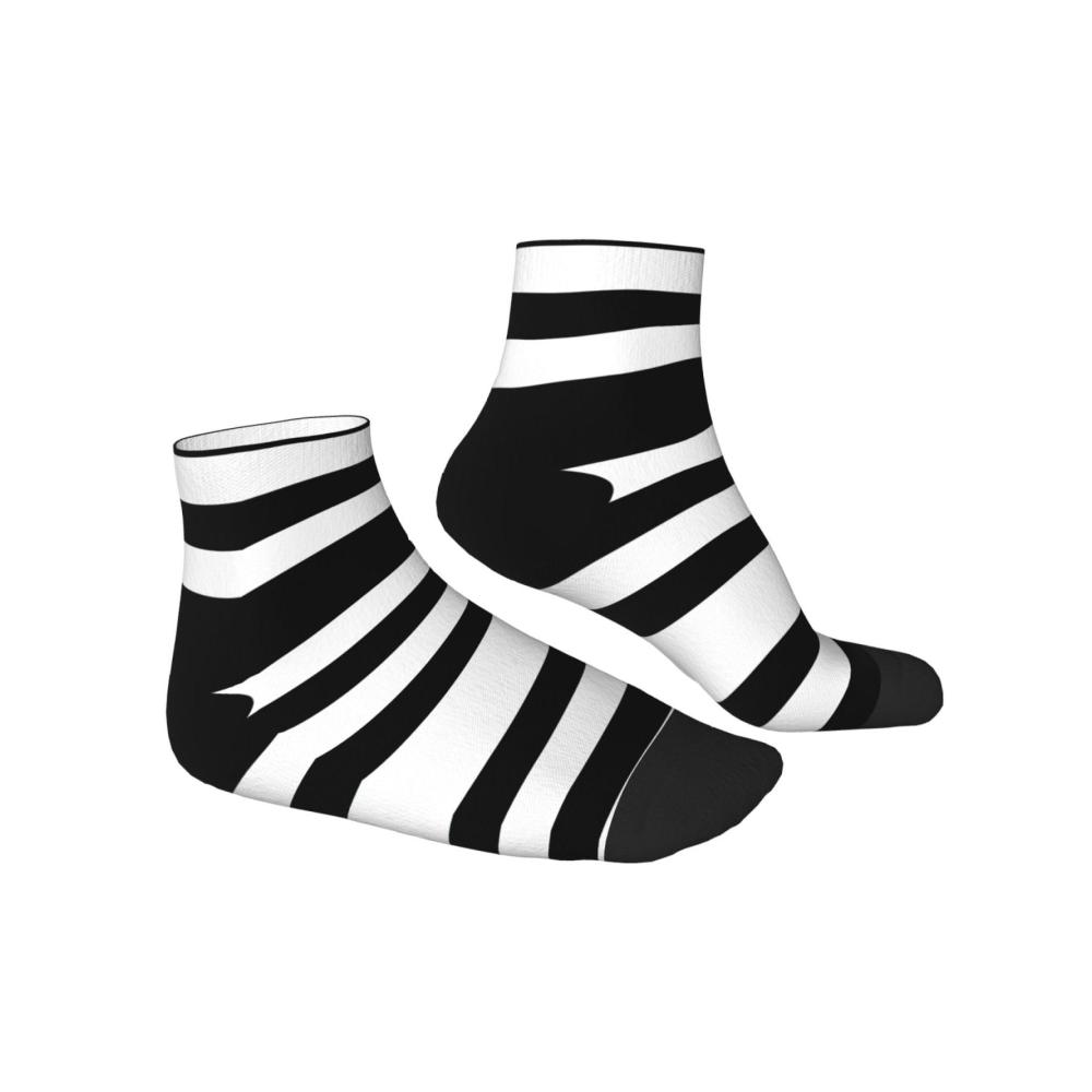 Knöchelhohe Socken Gemütliche und modische Socken für Damen und Herren mit Streifenmuster in Schwarz und Weiß