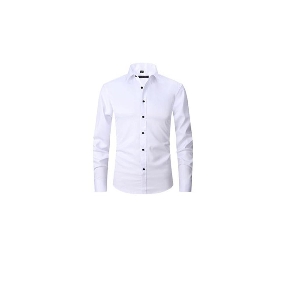 Herren Hemd Langarm Stretch-Anti-Falten Business Casual Fit Langarmhemd mit Stil