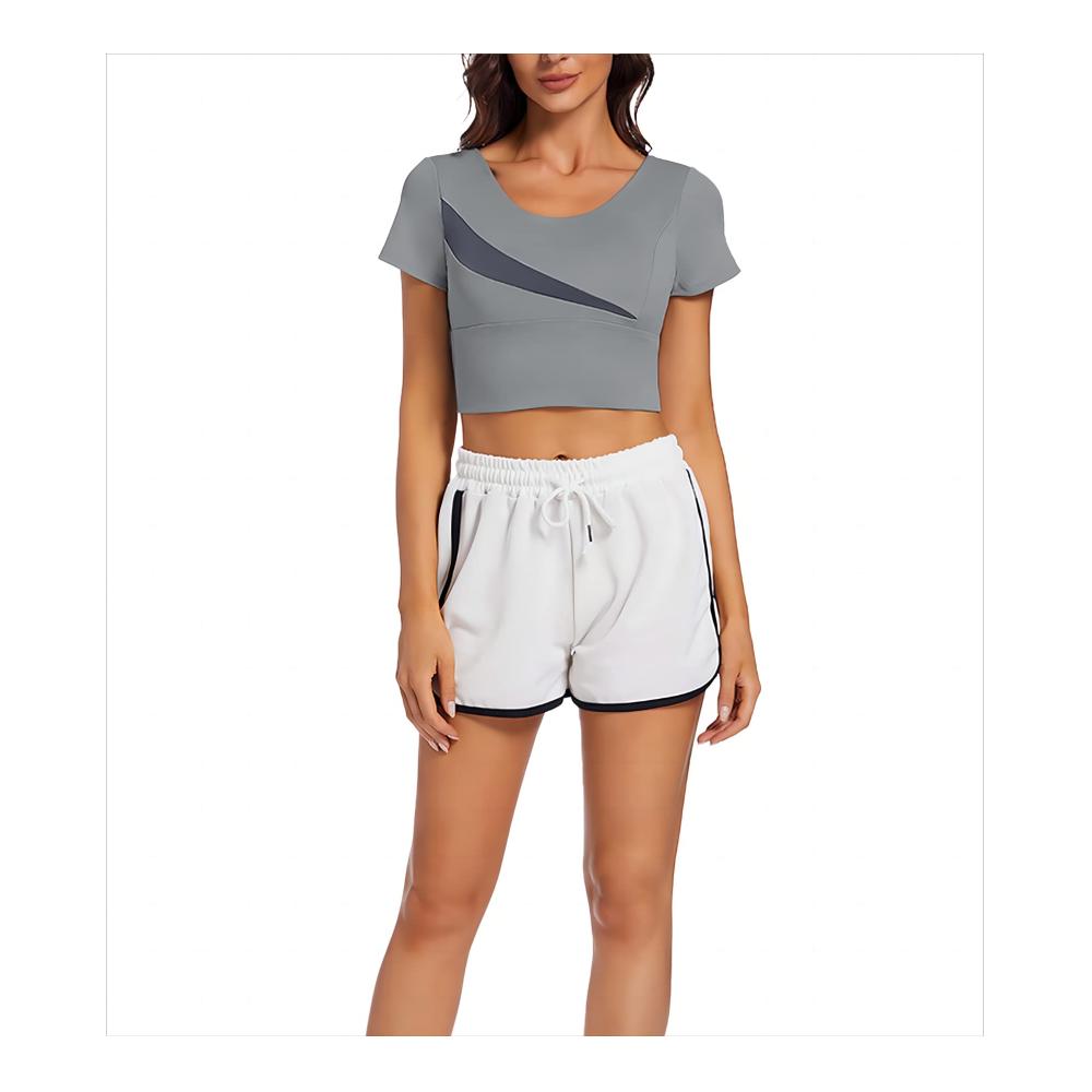 Erfrischende Auswahl Damen T-Shirts mit integriertem BH - Sommerliches 2-in-1 Sportshirt für Yoga Fitness & Laufen - Rückenfrei und Kurzarm für maximale Bewegungsfreiheit