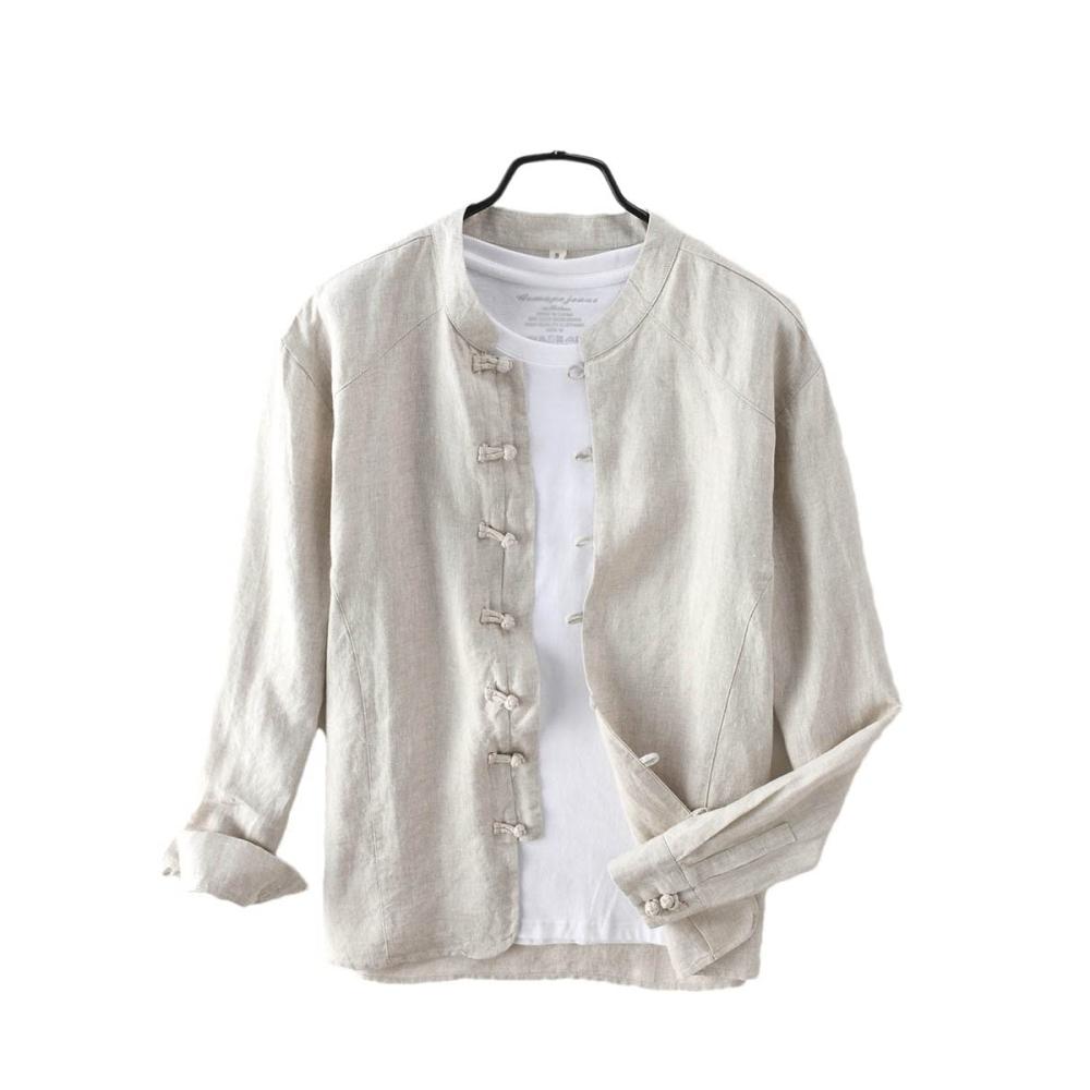 Entdecken Sie stilvolle Herrenhemden Lässiger Stehkragen 100 % Leinen einfarbig. Zeitlose Eleganz trifft auf männliche Vintage-Mode. Jetzt bestellen
