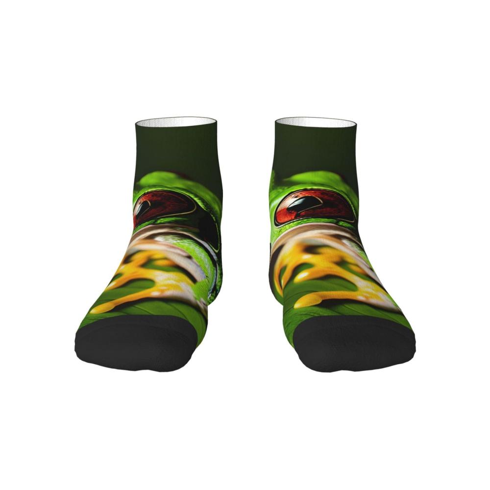 Knöchelsocken für Erwachsene Baumfrosch-Muster für Männer und Frauen | Bequeme Einheitsgröße | Stylische Socken für Damen und Herren